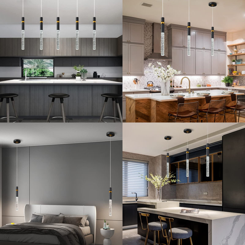 Mercer41 Nawed 2 - Pack Modern Black Kitchen Light Fixtures Ceiling ...
